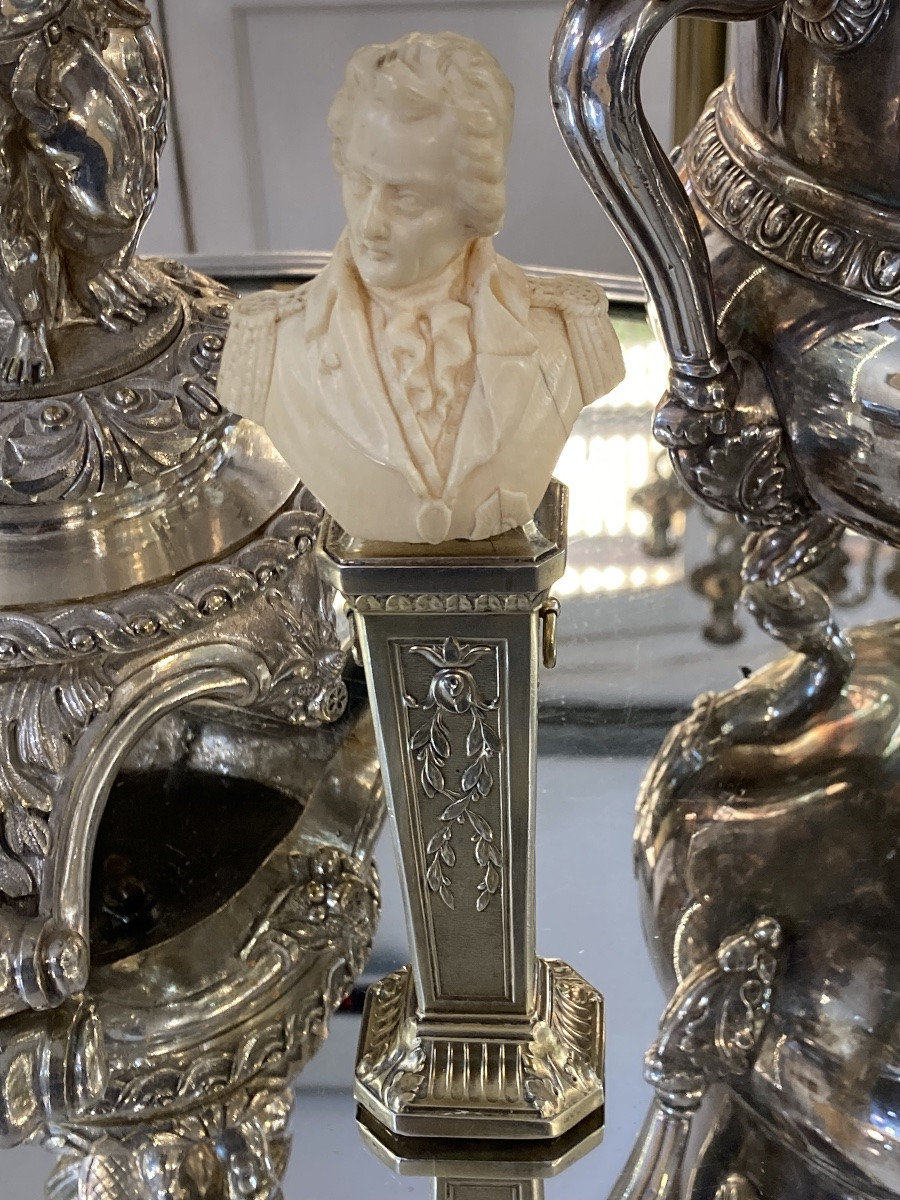 Buste de Napoléon sur socle Vermeil -photo-2