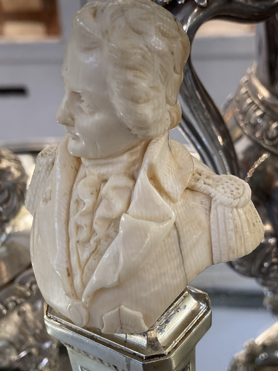 Buste de Napoléon sur socle Vermeil -photo-3