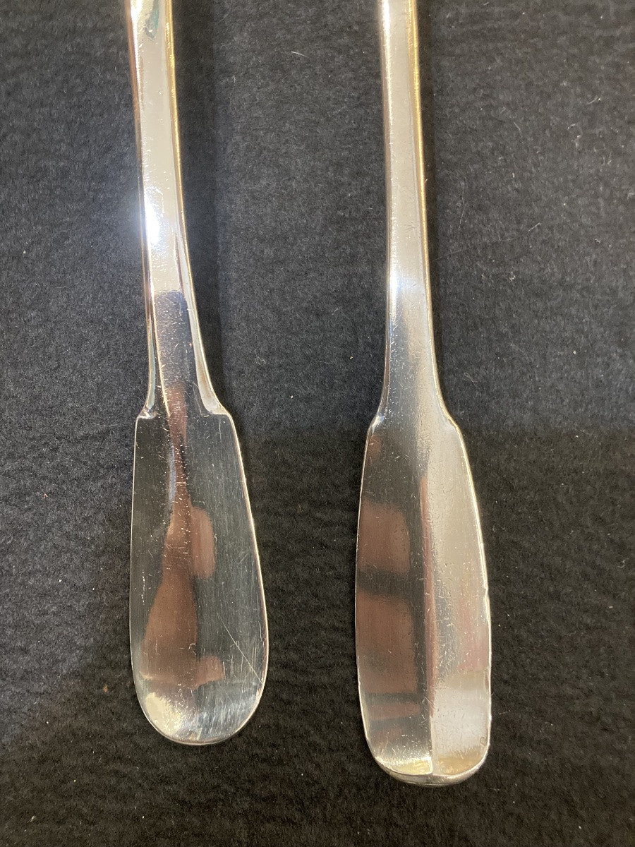 Solid Silver Stew Forks, Early 19th Century-photo-4