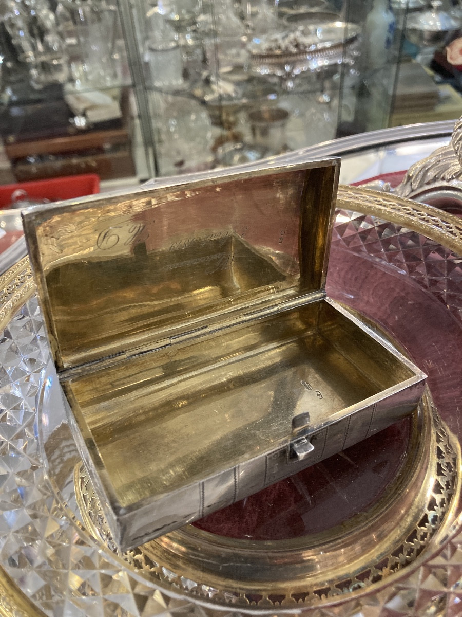 Tabatière Malle trompe l’œil russe argent -photo-4