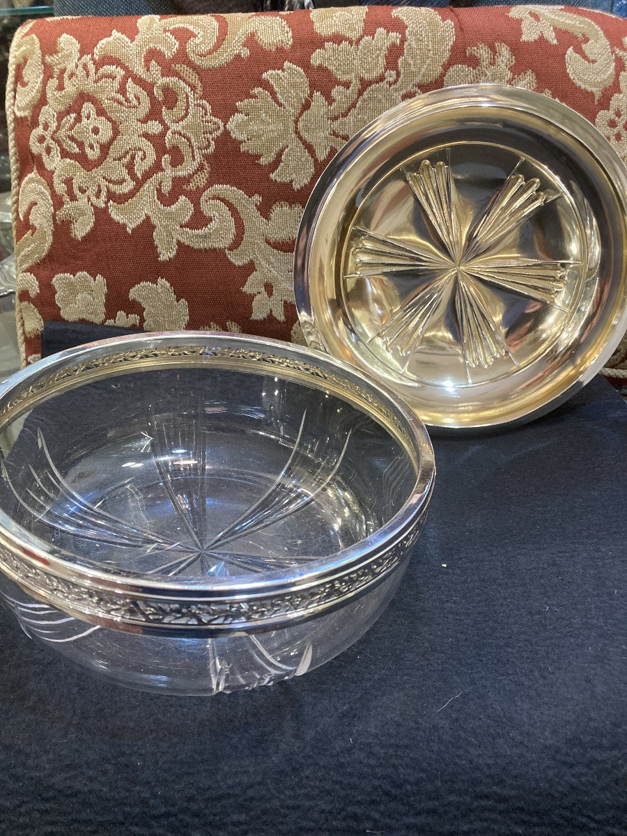 Légumier cristal et argent massif minerve export 1 e titre-photo-7