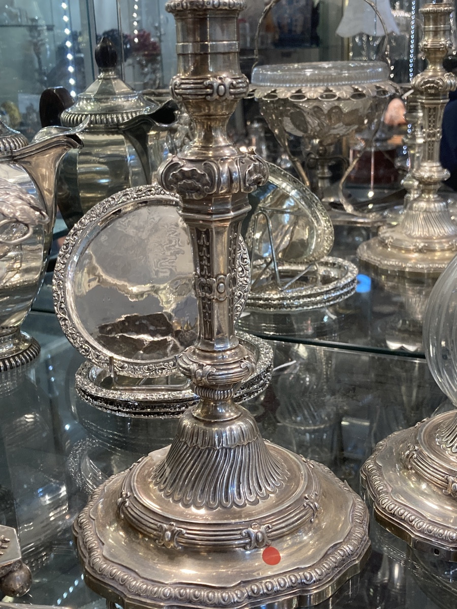 Pair Of Minerve Candlesticks 1 St Title-photo-2