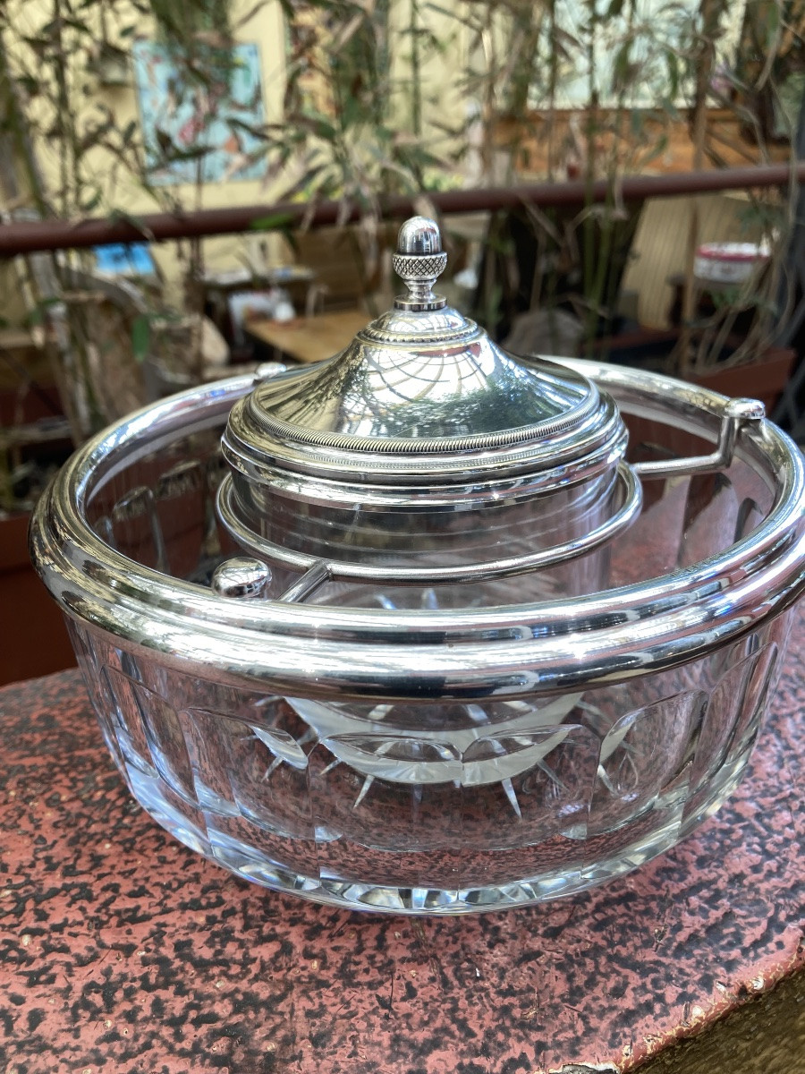 Serviteur à caviar métal et cristal Baccarat -photo-6