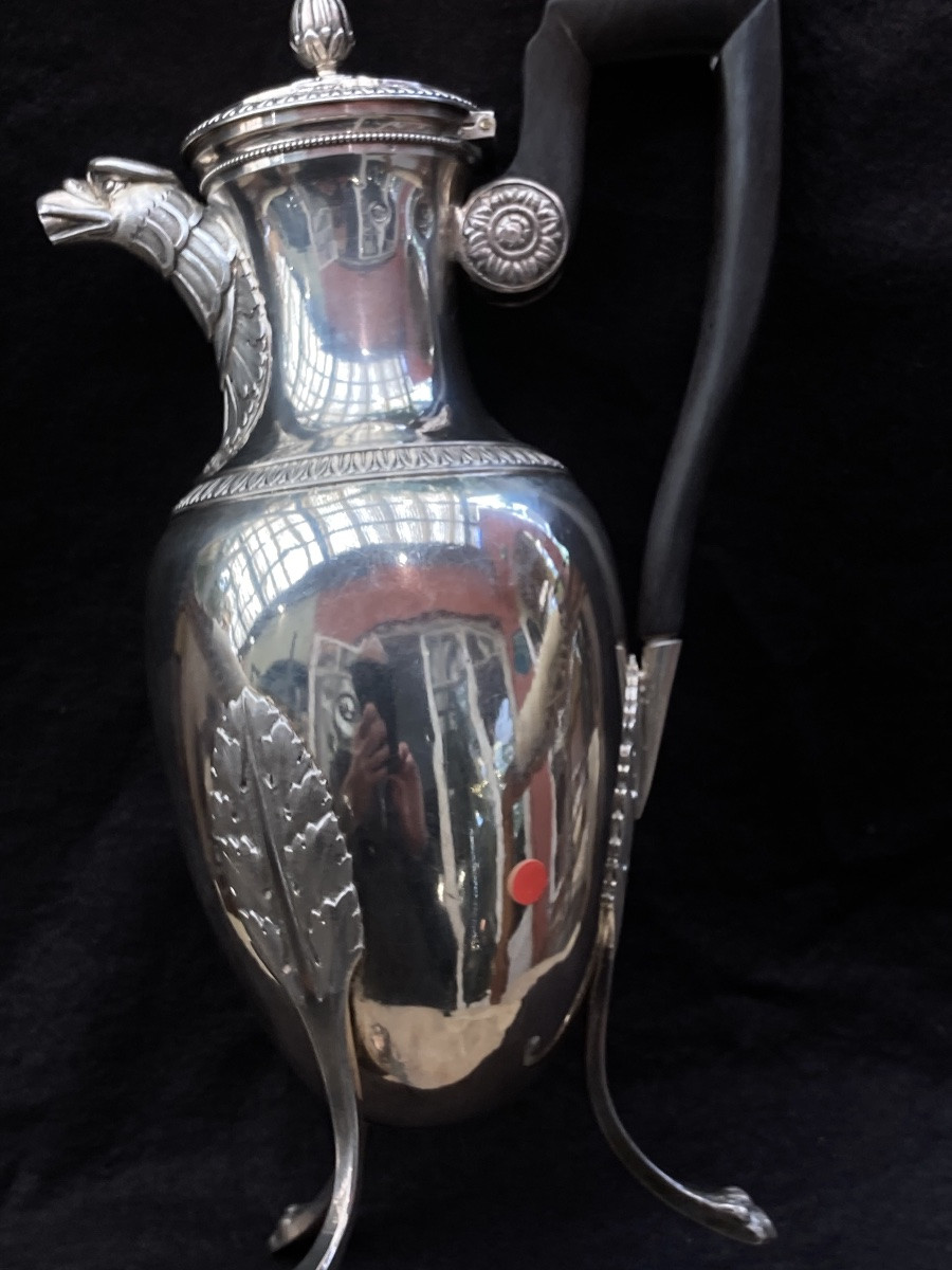 Cafetière vieillard argent massif -photo-3