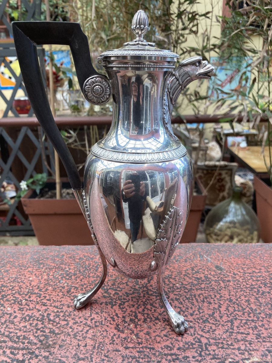 Cafetière vieillard argent massif 