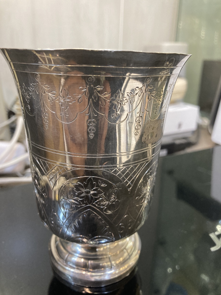 Timbale gravée argent début 19e