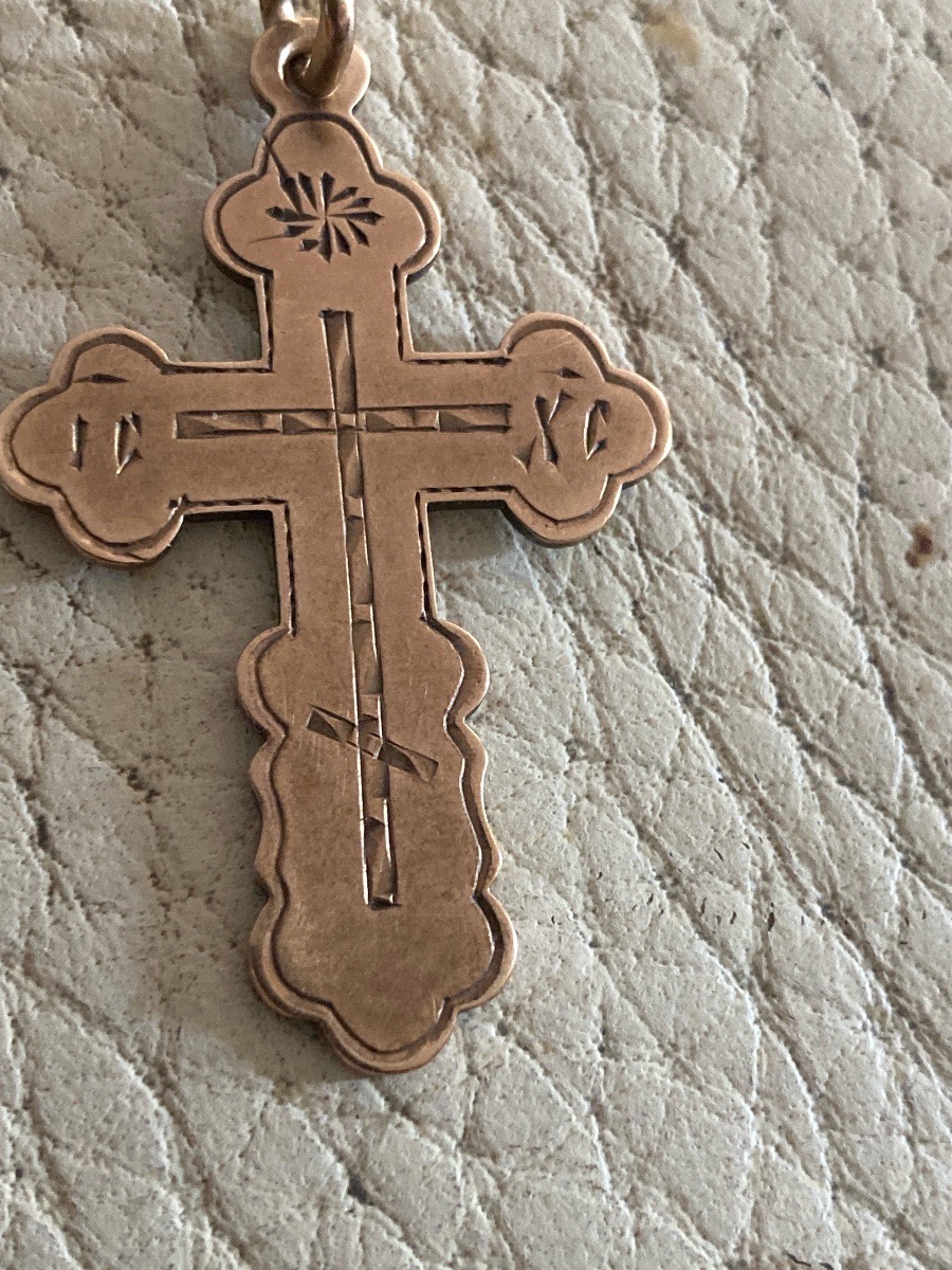 Orthodox Gold Baptismal Cross-photo-2