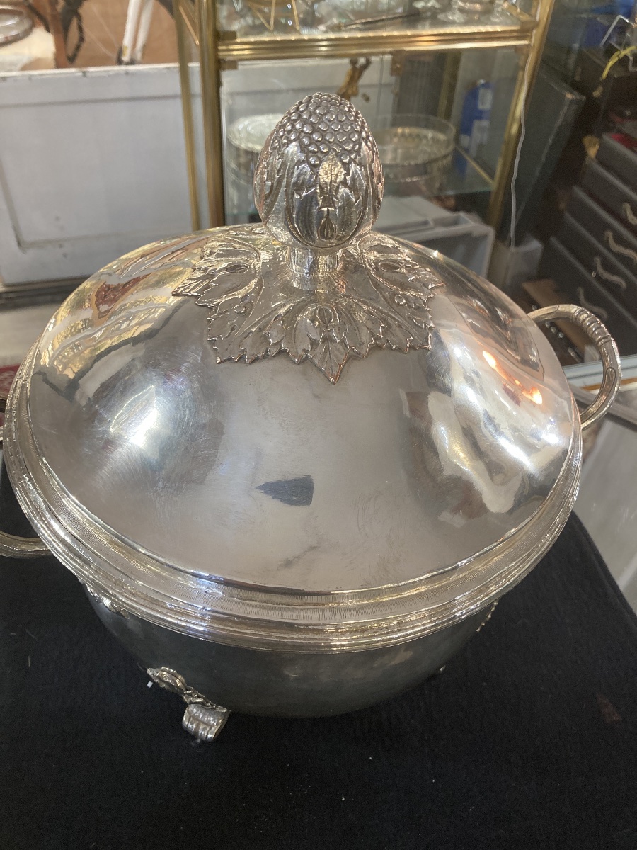 Soup Tureen 18th Century In Metal-photo-2