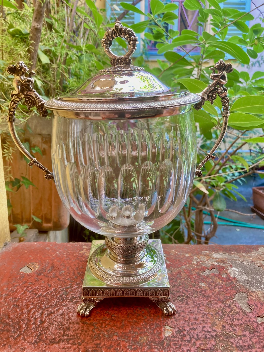 Crystal And Silver Candy Dish From The Restoration Period 