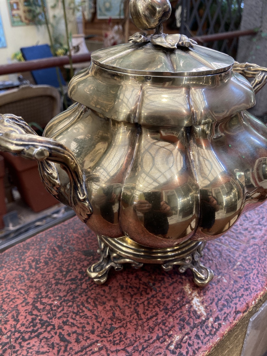 Enormous Minerve Vermeil Sugar Bowl -photo-3