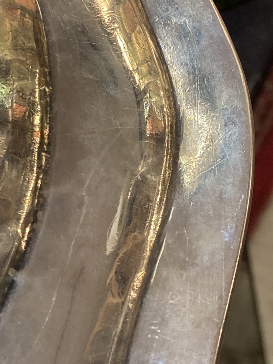 Plat filet fin 18 e fermiers généraux Paris en argent massif -photo-4