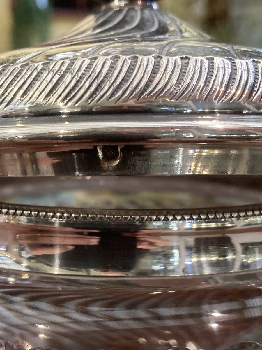 Lxv-style Crystal Jam Jar And Minerve Solid Silver -photo-2
