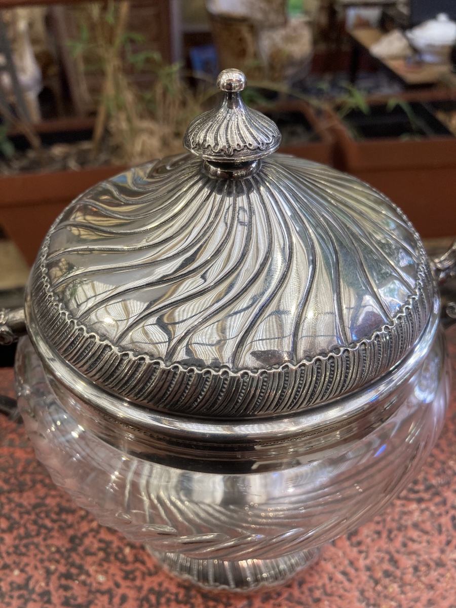 Lxv-style Crystal Jam Jar And Minerve Solid Silver -photo-5