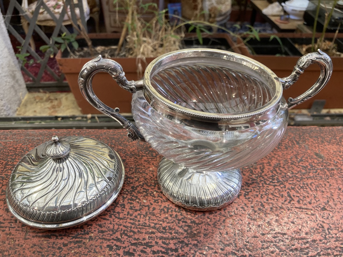 Lxv-style Crystal Jam Jar And Minerve Solid Silver -photo-6