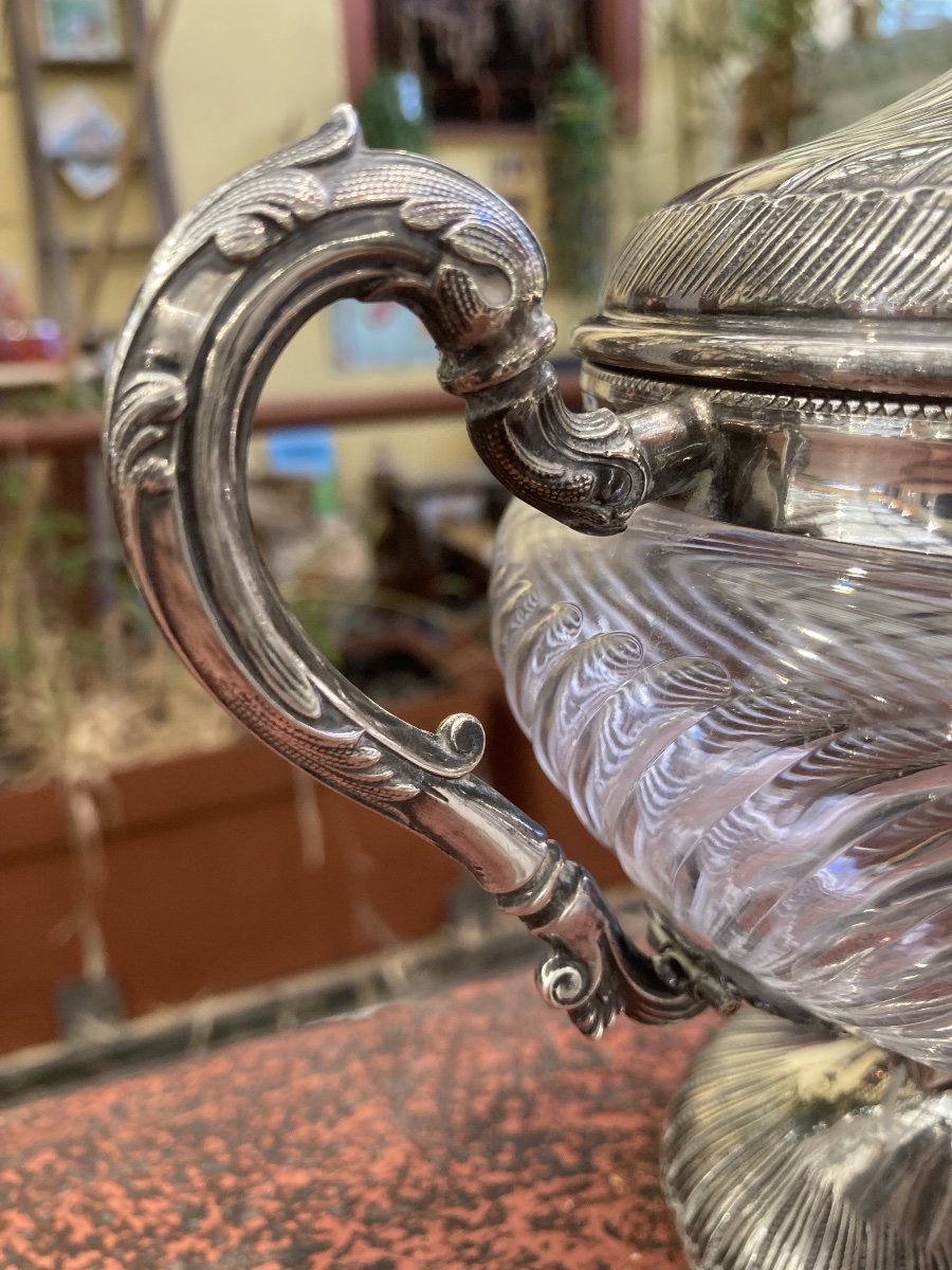 Lxv-style Crystal Jam Jar And Minerve Solid Silver -photo-7