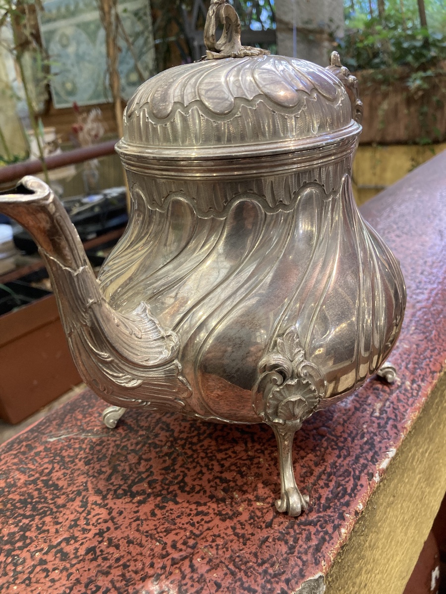 Lxv-style Teapot, Solid Silver -photo-2