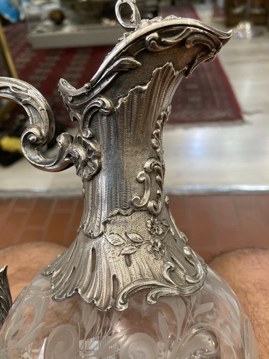 Minerve Crystal And Silver Water Pitcher -photo-4