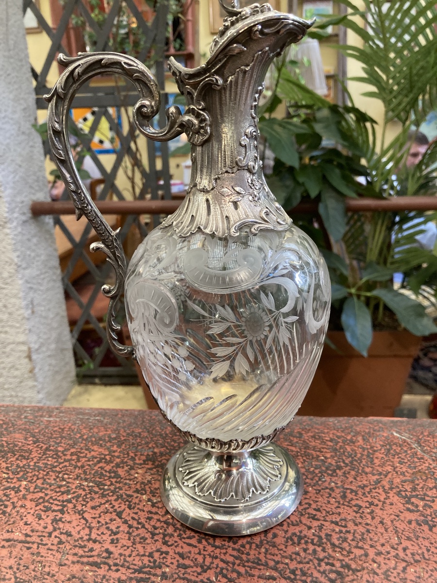 Minerve Crystal And Silver Water Pitcher -photo-1