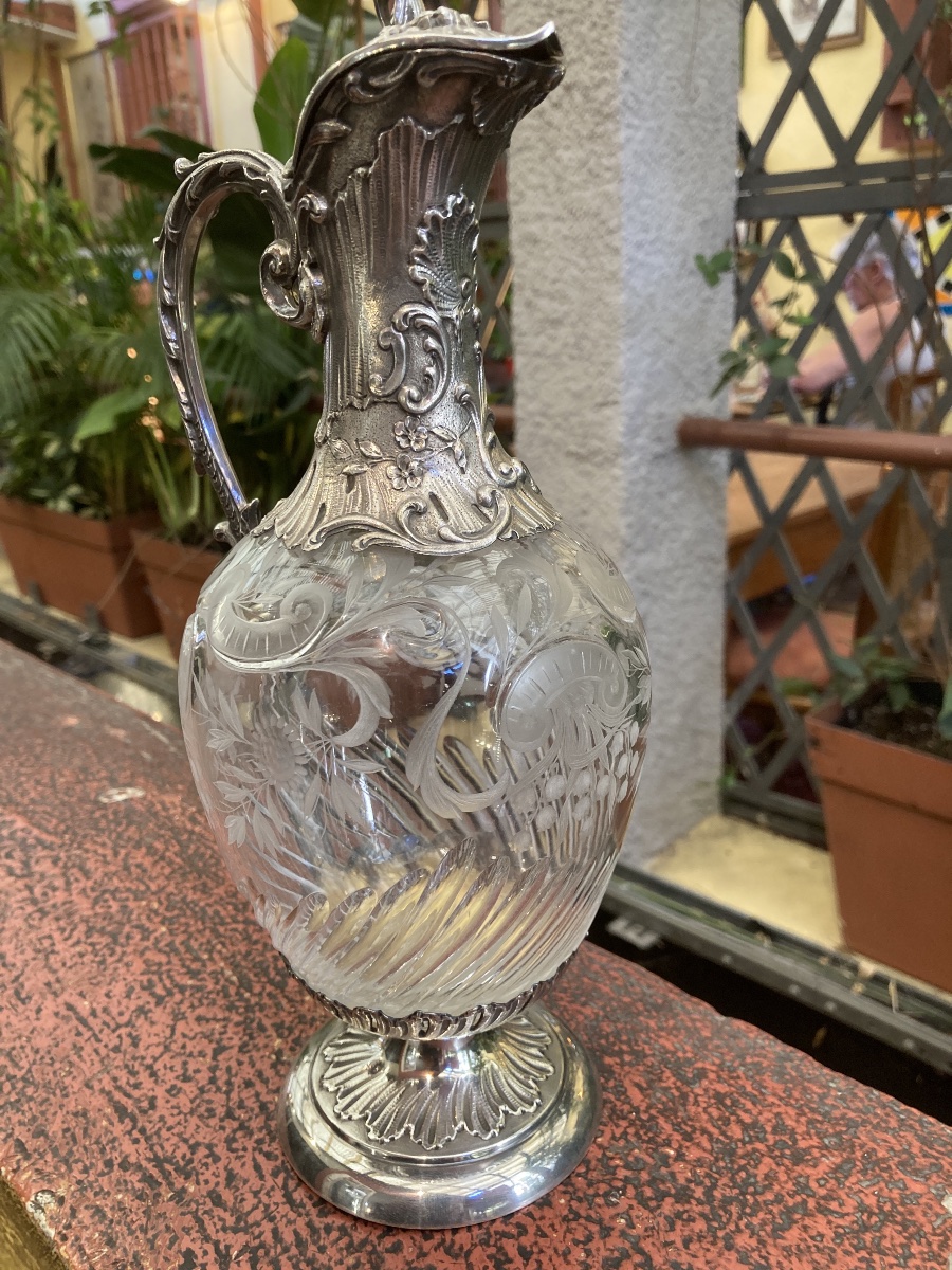 Minerve Crystal And Silver Water Pitcher -photo-2