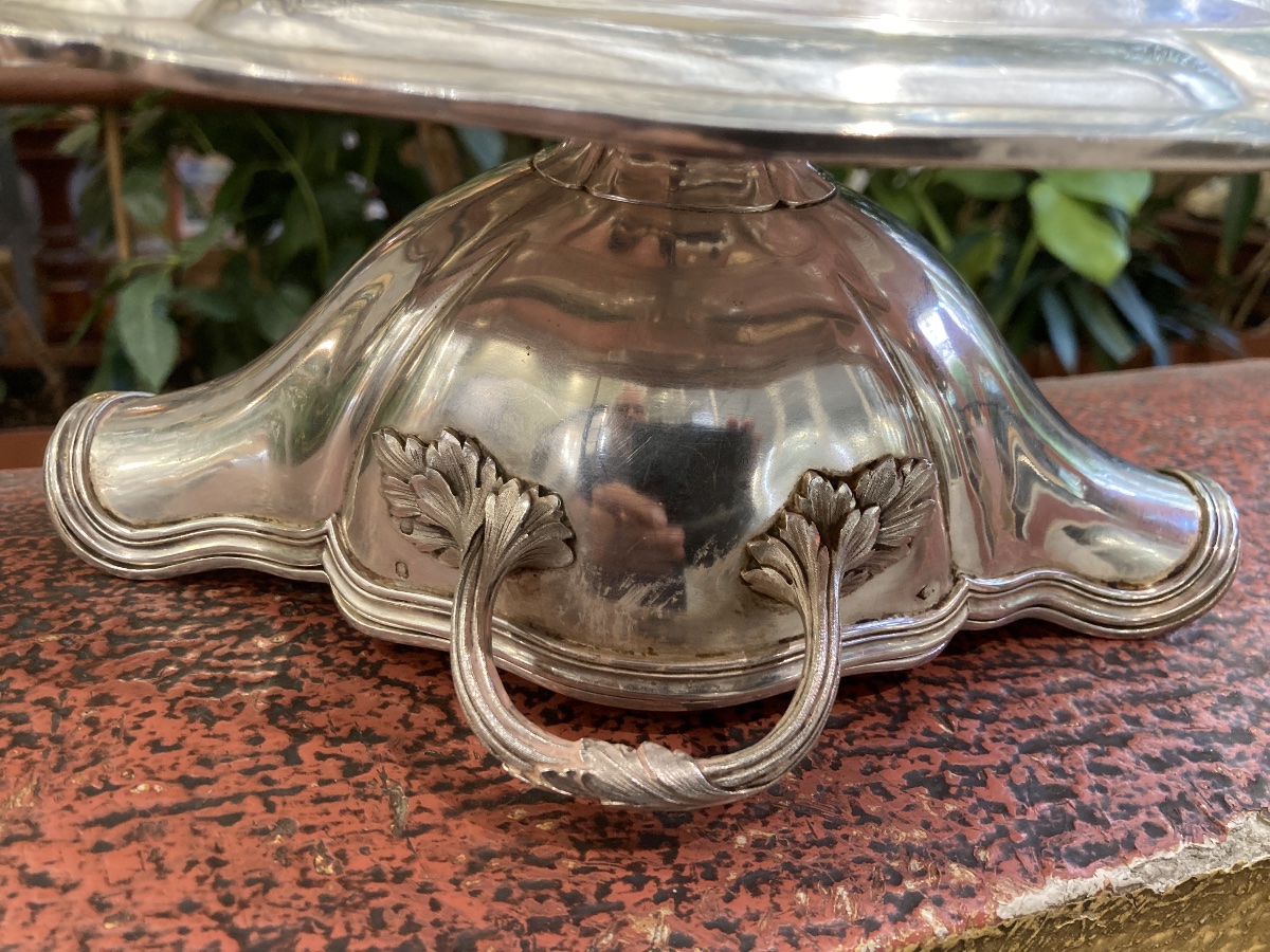 Solid Silver Gravy Boat With "dormant" Exterior And "minerve" Interior -photo-3