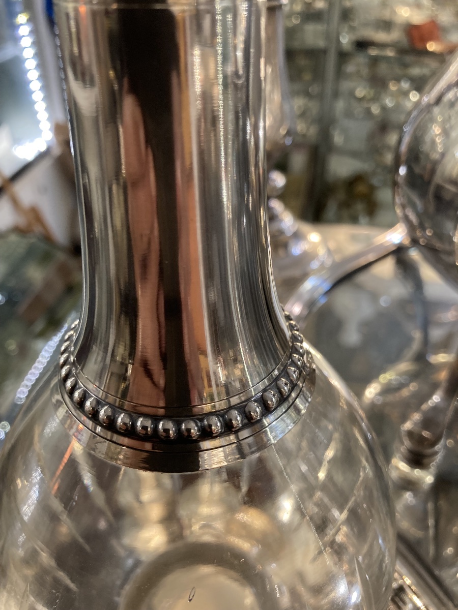 Pair Of Crystal And Silver Decanters -photo-4