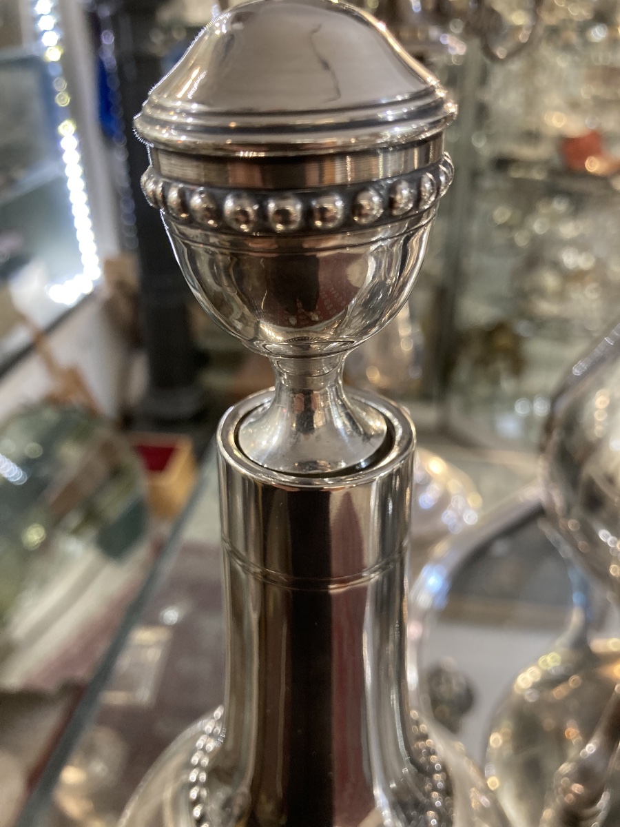 Pair Of Crystal And Silver Decanters -photo-1
