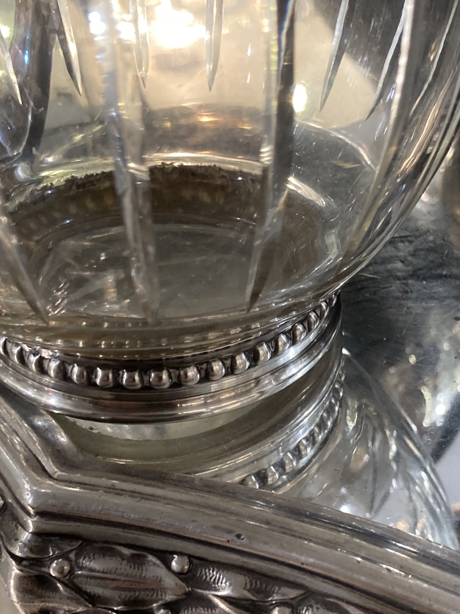 Pair Of Crystal And Silver Decanters -photo-2