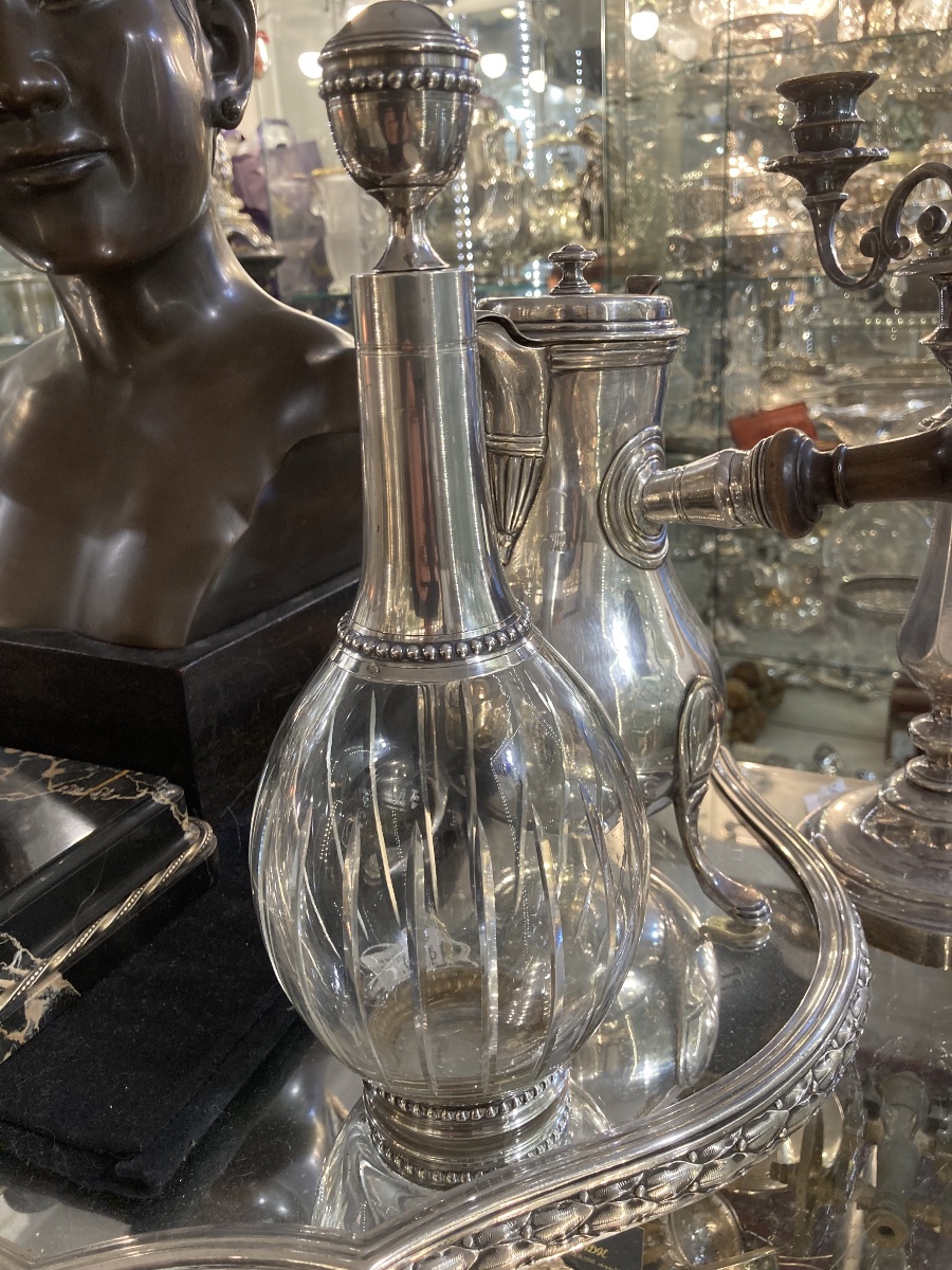 Pair Of Crystal And Silver Decanters -photo-6