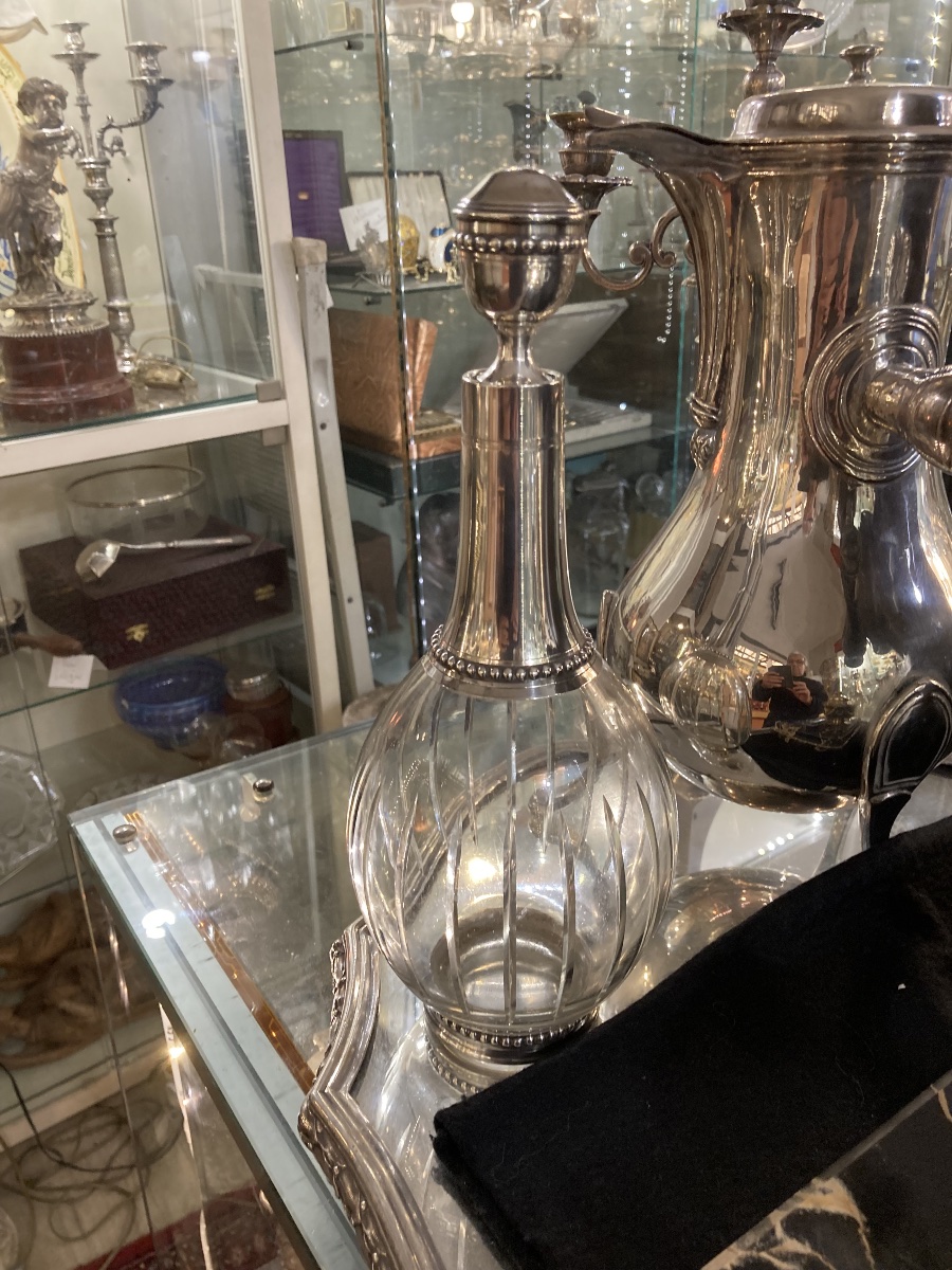Pair Of Crystal And Silver Decanters -photo-7