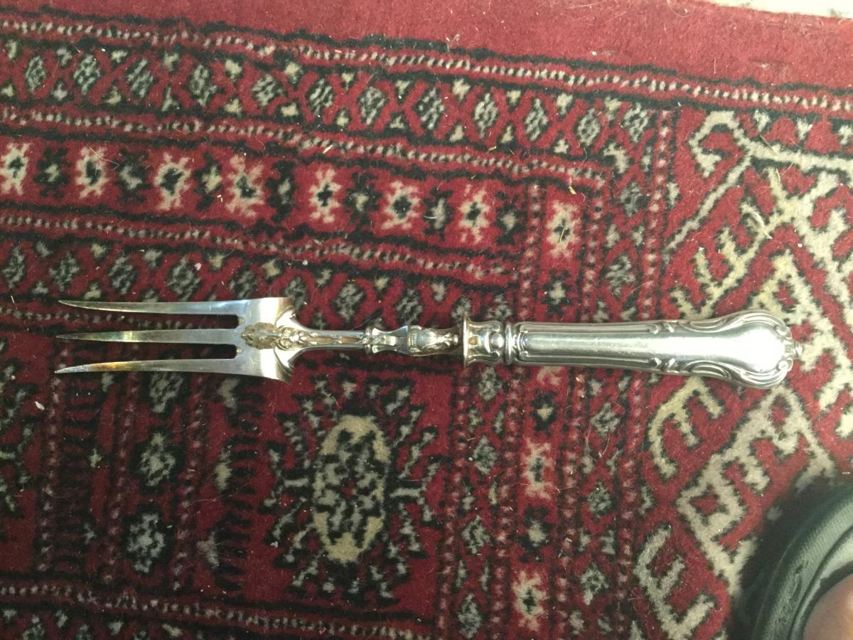Minerva Solid Silver Game Fork-photo-1