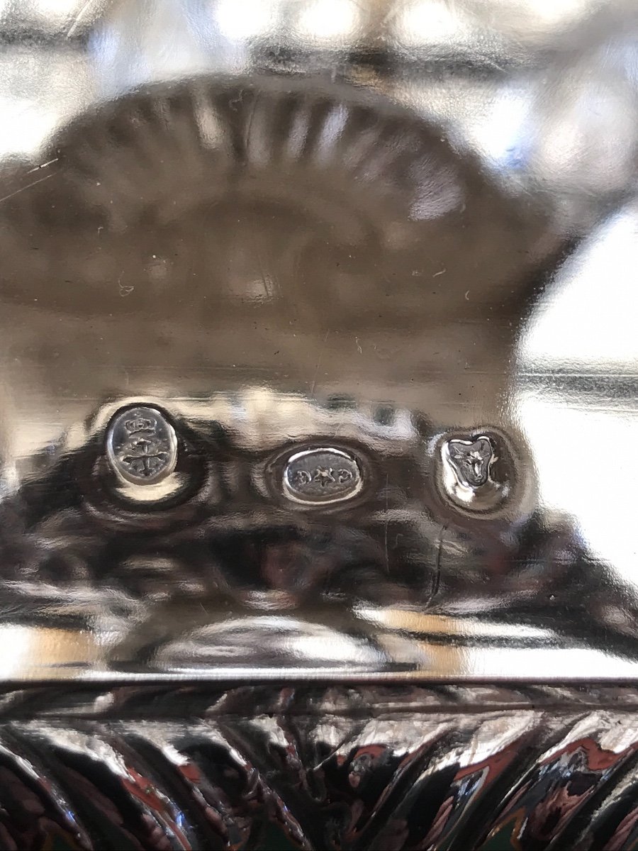 Italian Cruet In Sterling Silver Early 19th Kingdom Of Sardinia-photo-1