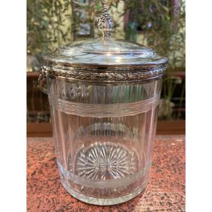 Minerva Crystal And Sterling Silver Biscuit Bucket 