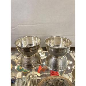 Pair Of Silver Minerva Egg Cups 
