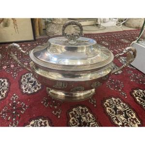 Soupière métal argenté style Empire