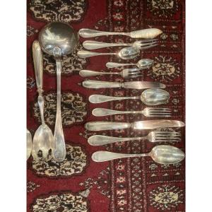 Ménagère Compléte Rubans Croisés Signed St Médard