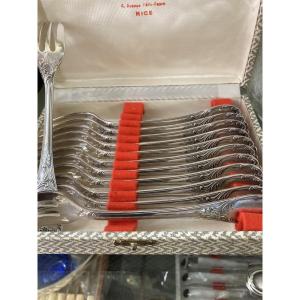 12 fourchettes à gâteaux Marly de Christofle 