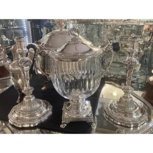 Crystal And Silver Candy Dish From The Restoration Period