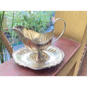 Danish-style Gravy Boat With A Solid Silver Rim