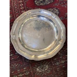 Plat filet fin 18 e fermiers généraux Paris en argent massif