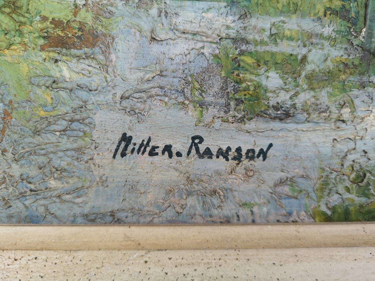 Elie MILLER-RANSON ( 1907-1989) "Paysage d'Afrique "49,5x60,5cm huile sur paneau-photo-3