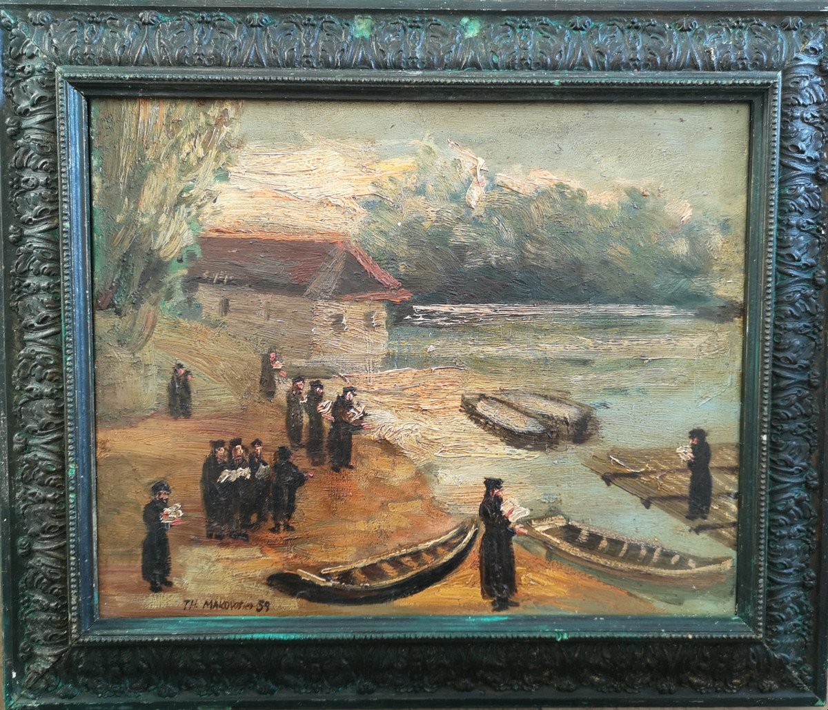 Théodore Makowski (1890-1971 Oil On Canvas 38x46 Cm Sbg Th.makowski 59 "prayer"