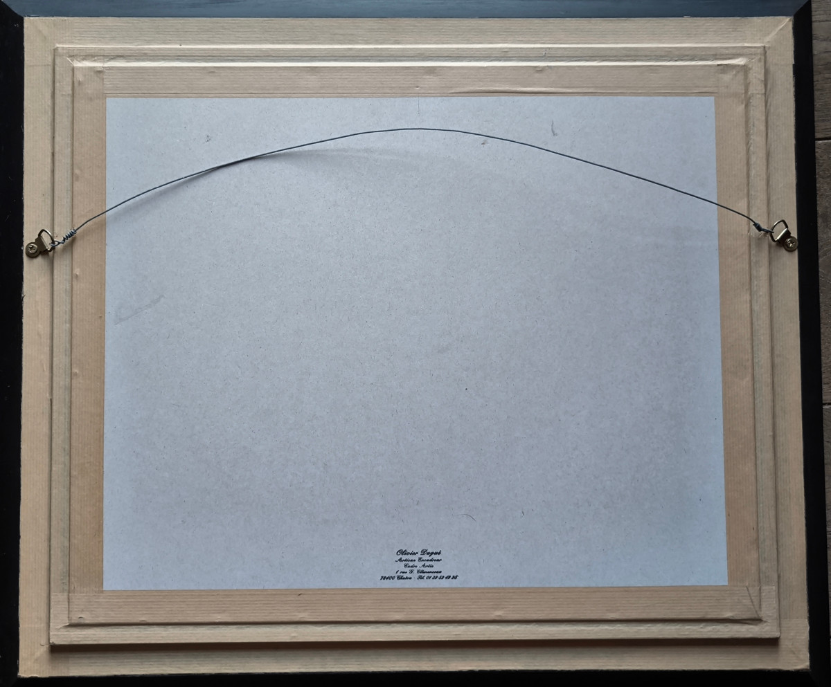 Dan Solojoff (1908-1994)Femme nue, technique mixte,huile sur carton sbg ( sous verre)37.5x47cm.-photo-1