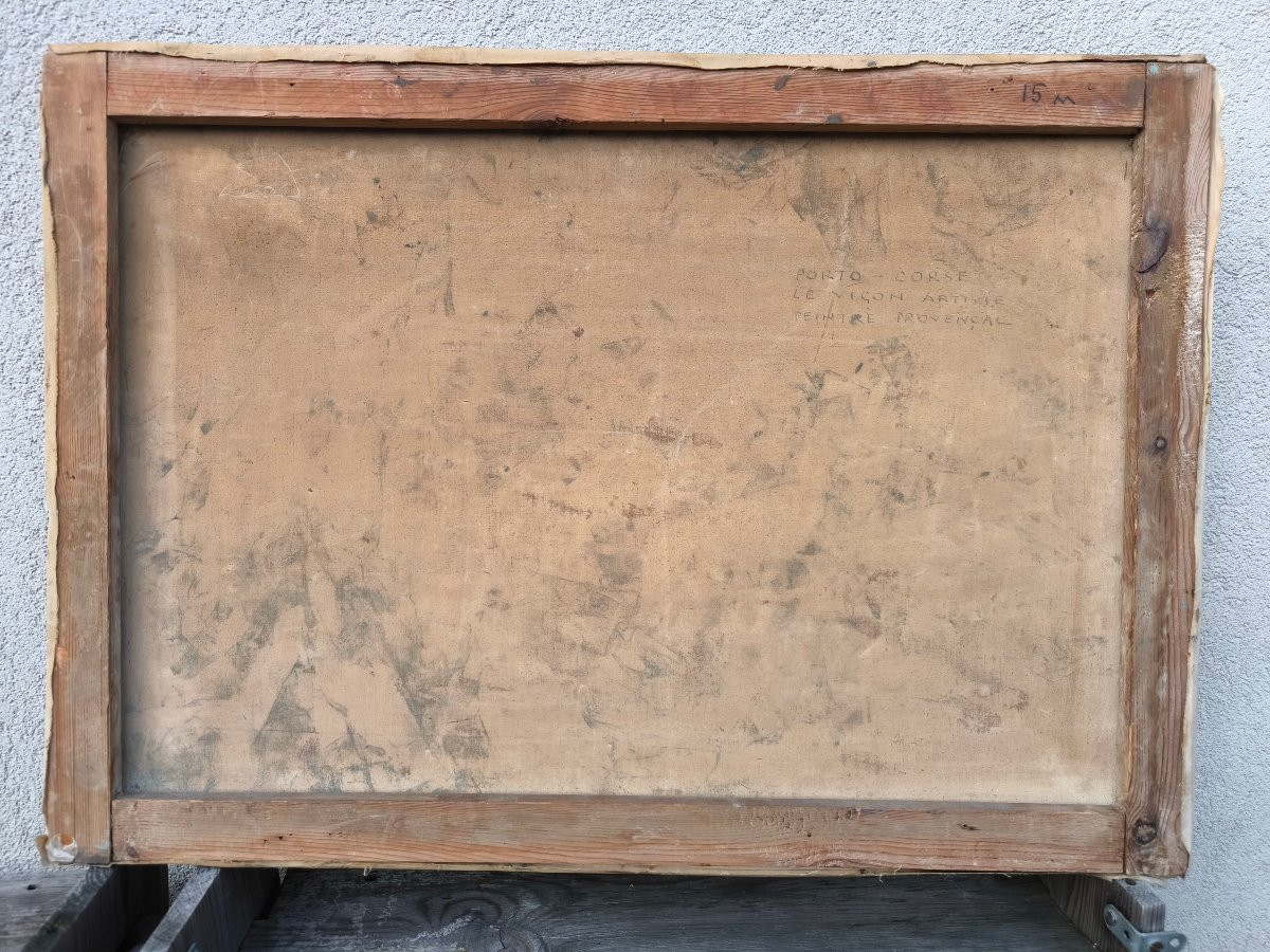 Luis Vigon "porto-corsica" 46x65cm Hst Sbd -photo-1