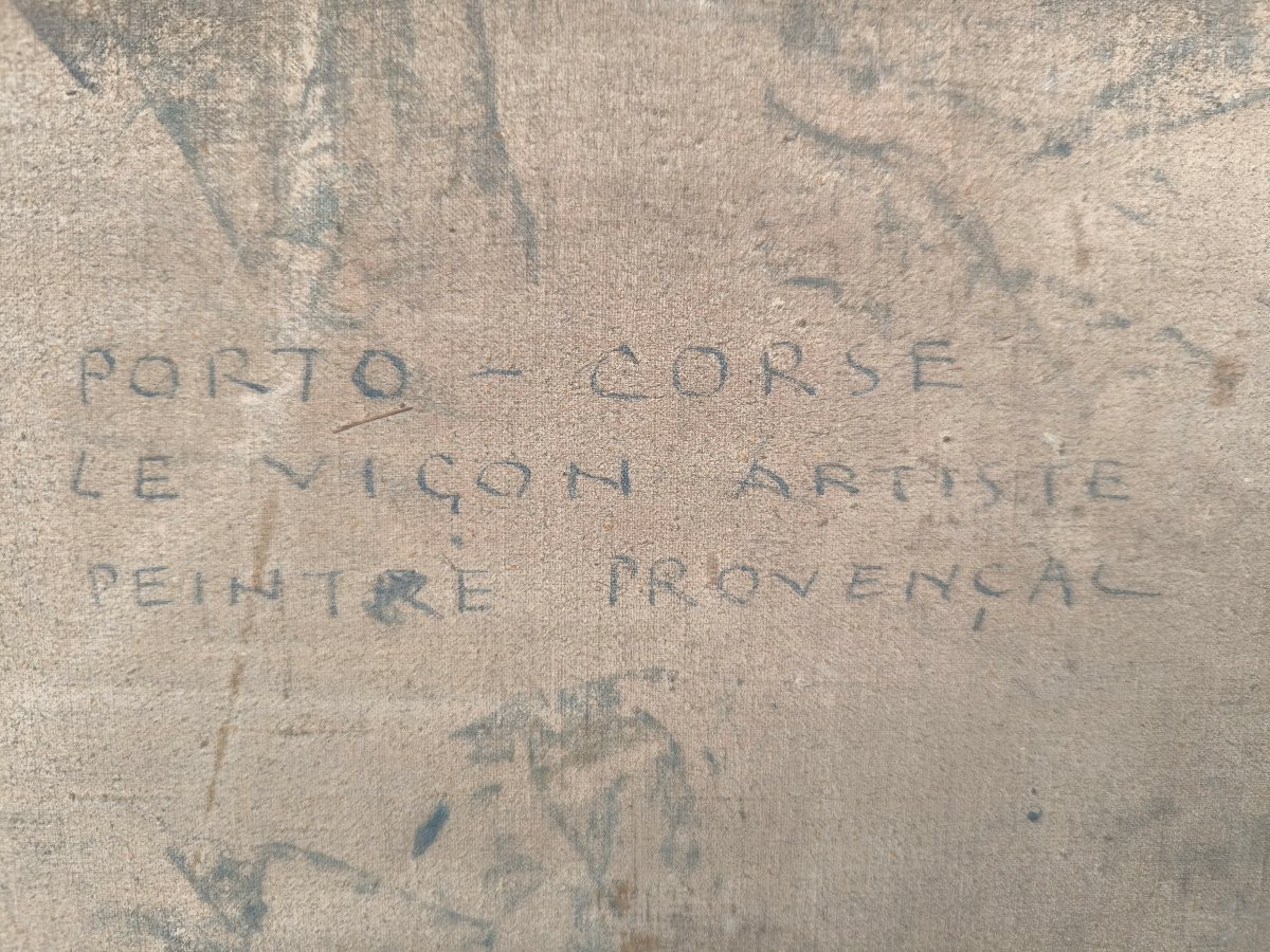 Luis Vigon "porto-corsica" 46x65cm Hst Sbd -photo-3