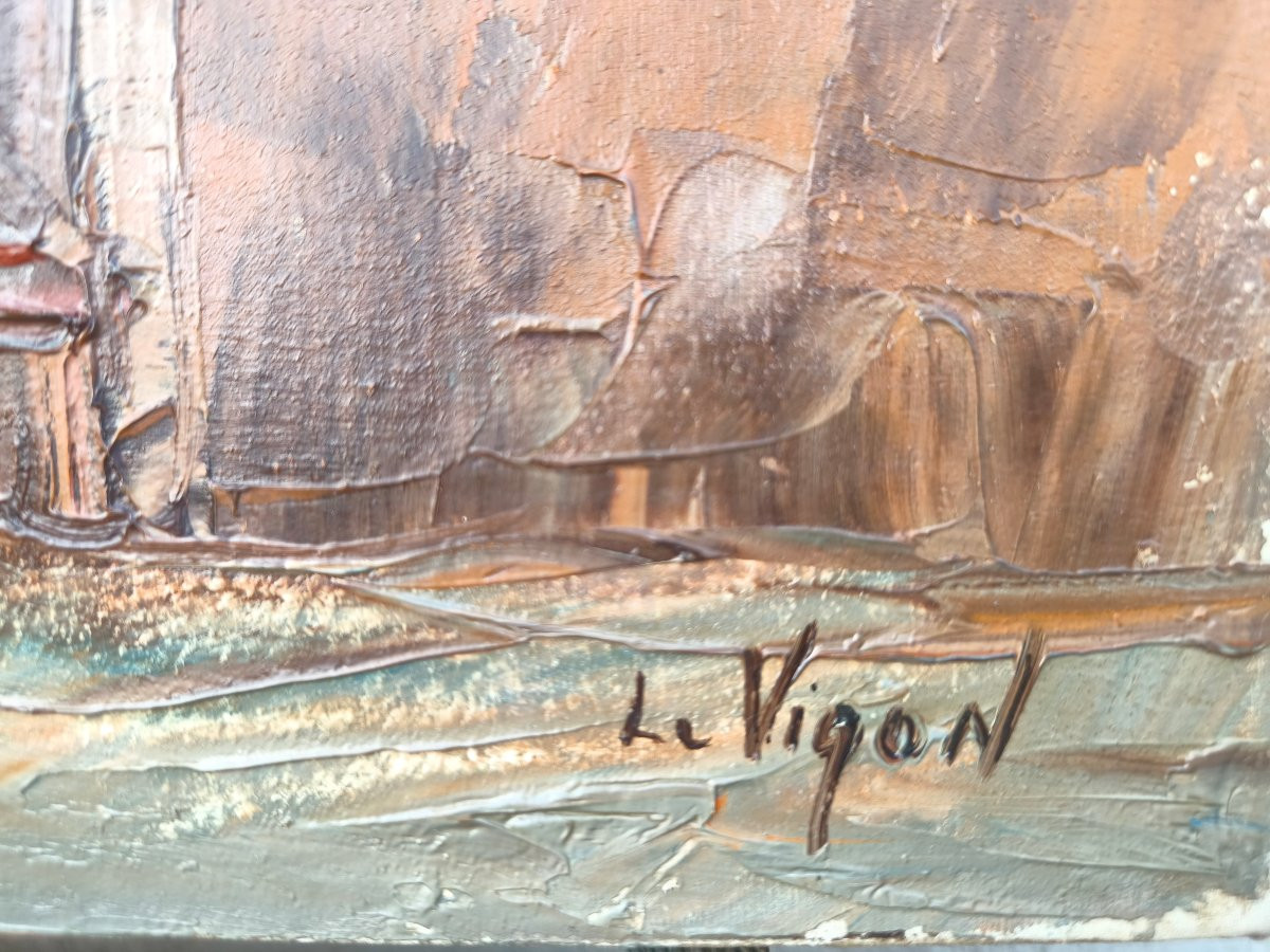 Luis Vigon "porto-corsica" 46x65cm Hst Sbd -photo-6