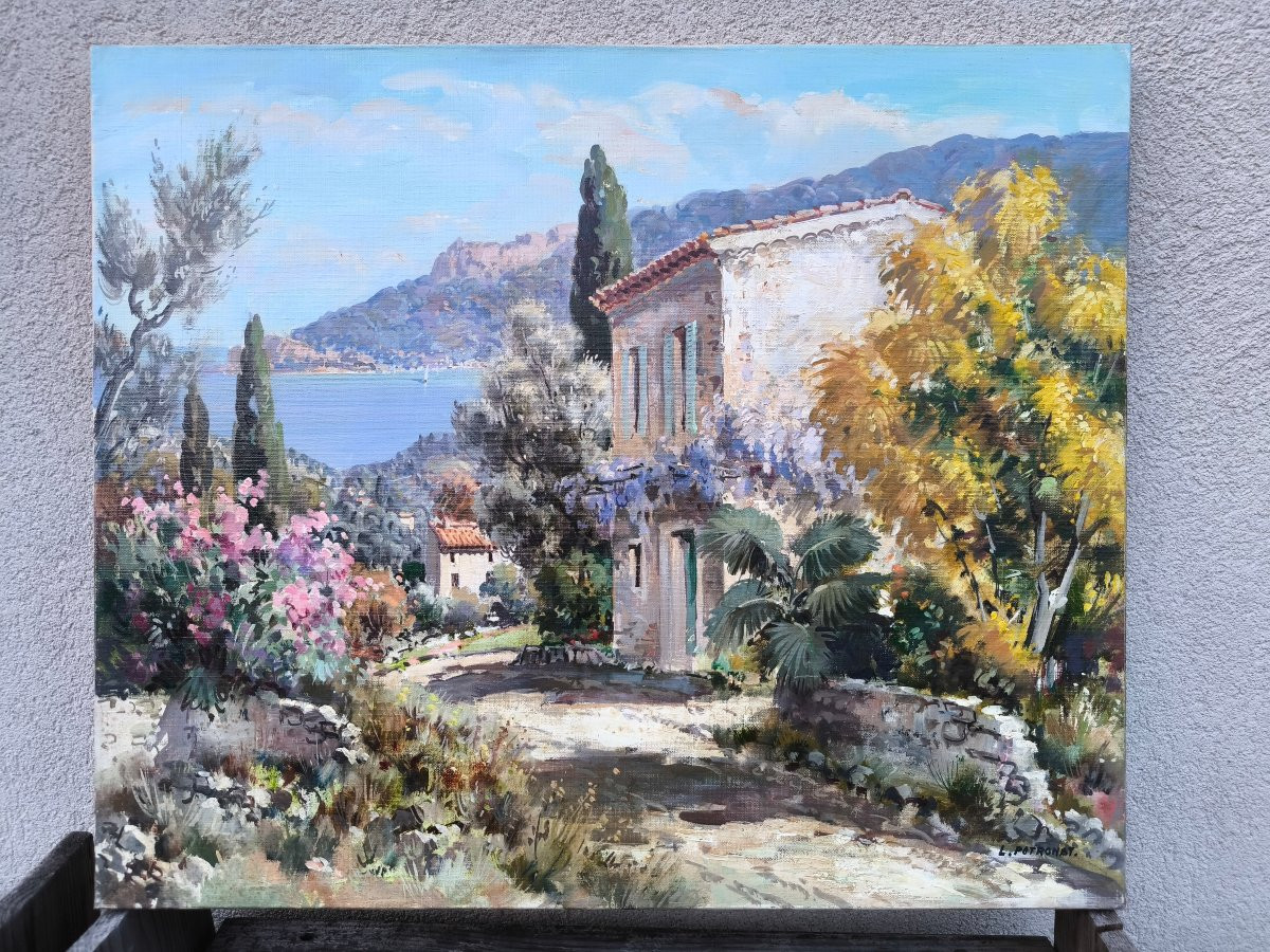 Lucien Potronat - Côte d'Azur  hst 46x55 cm sbd-photo-1