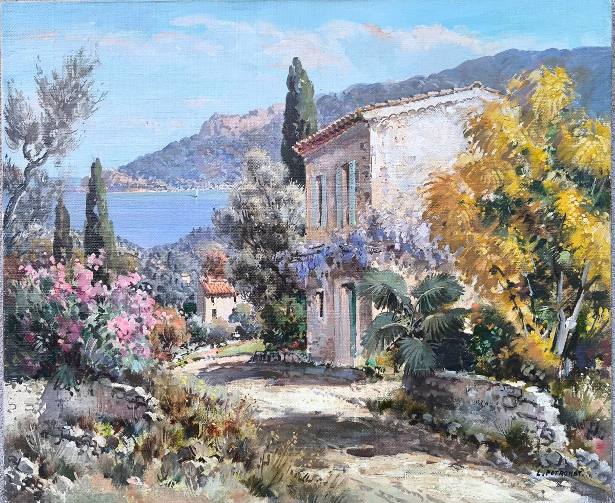 Lucien Potronat - Côte d'Azur  hst 46x55 cm sbd