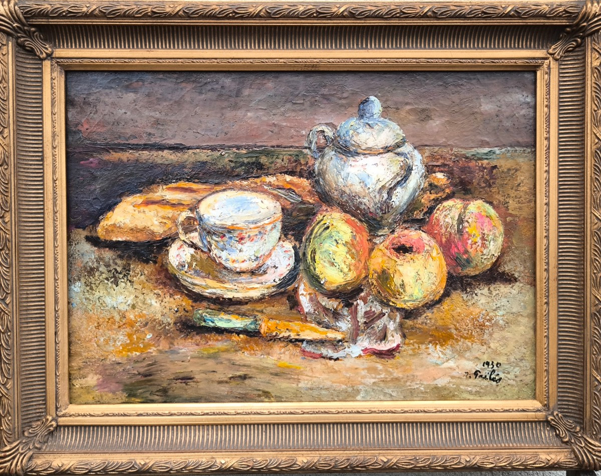 Isaac Païlés (1895 Kiev - 1978 Paris) Ukraine Still Life 1930 33x46 Cm Sbd-photo-2