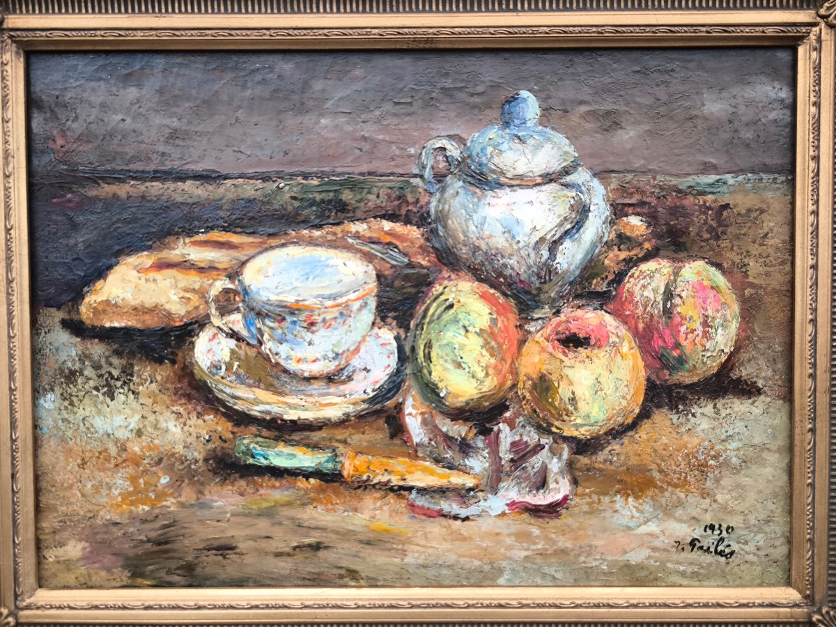 Isaac Païlés (1895 Kiev - 1978 Paris) Ukraine Still Life 1930 33x46 Cm Sbd-photo-3