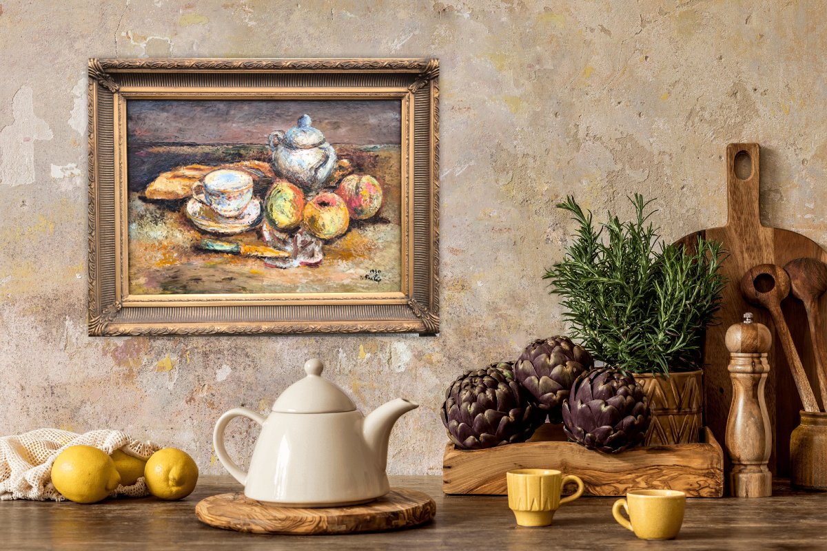 Isaac Païlés (1895 Kiev - 1978 Paris) Ukraine Still Life 1930 33x46 Cm Sbd-photo-1